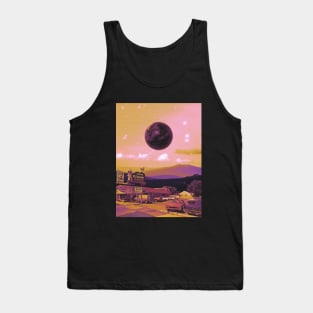 Under The Dark Moon - Space Collage, Retro Futurism, Sci-Fi Tank Top